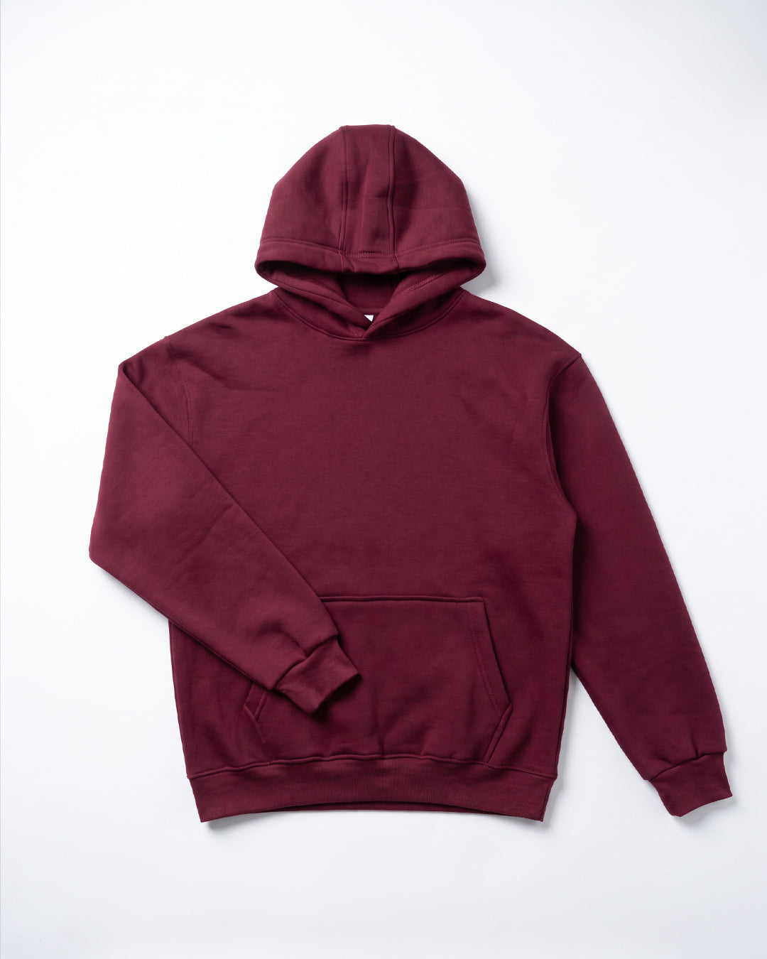 SUTRA wine milton oversized hoodie - flat lay front