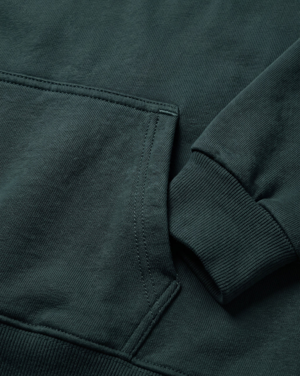 SUTRA olive milton oversized hoodie - pocket and cuff detail