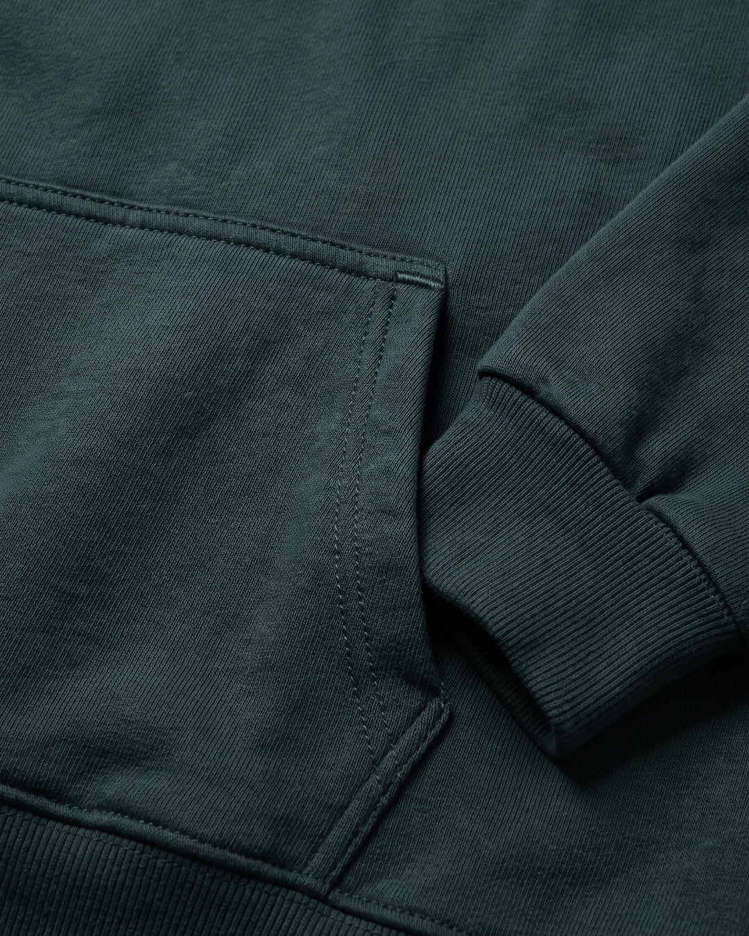 SUTRA olive milton oversized hoodie - pocket and cuff detail