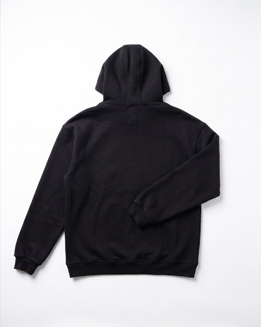 SUTRA black milton oversized hoodie - flat lay back