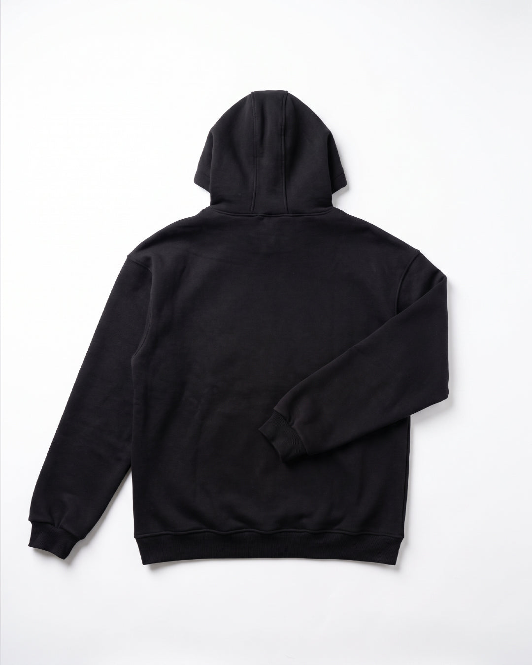 SUTRA black milton oversized hoodie - flat lay back