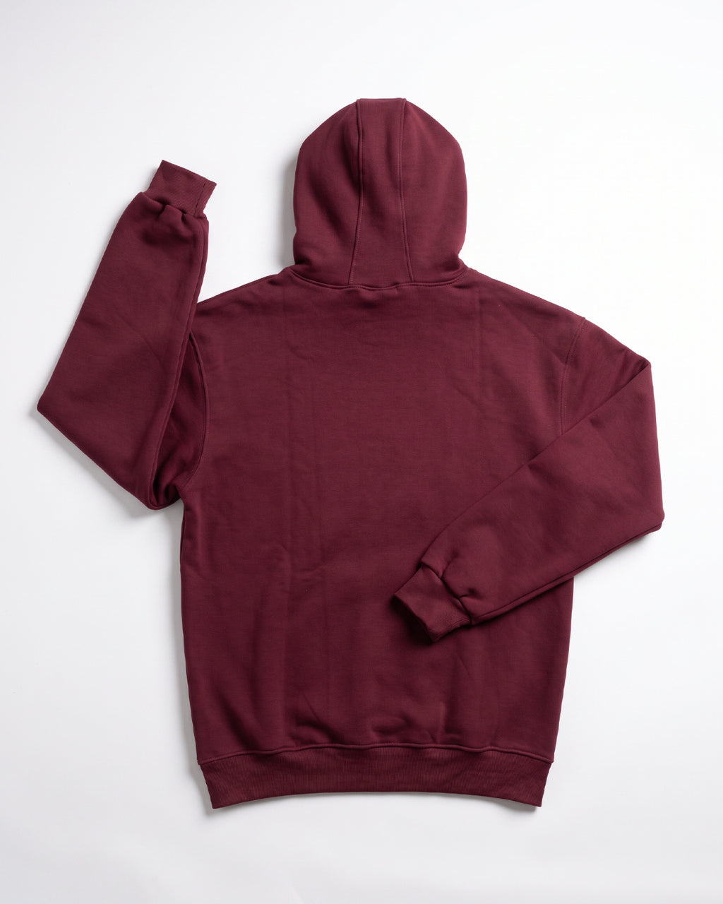 SUTRA wine milton oversized hoodie - flat lay back