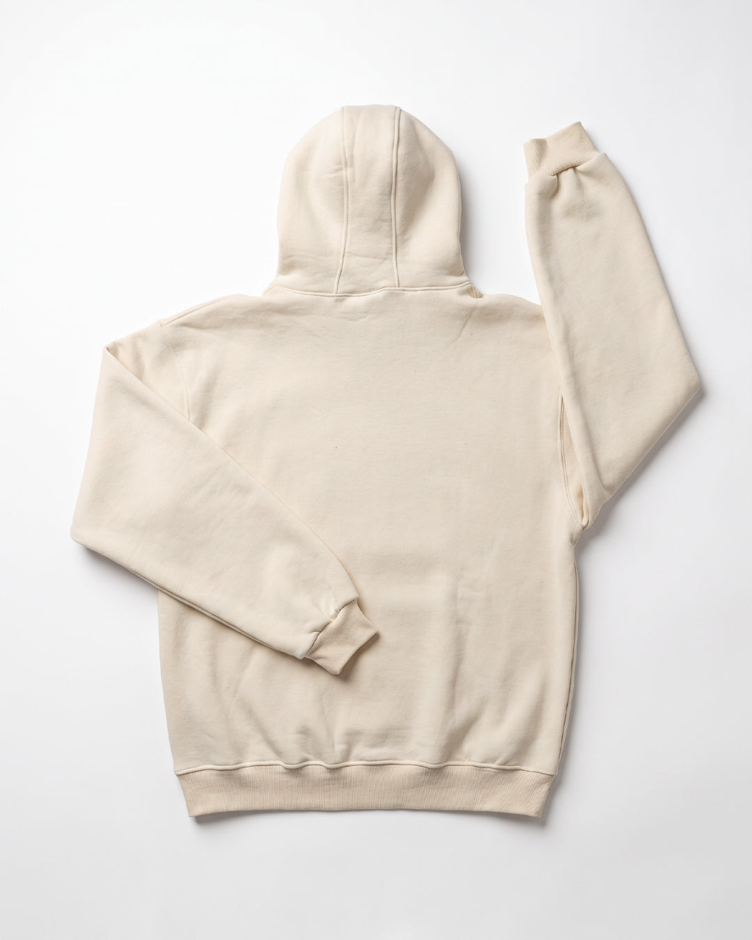 SUTRA beige milton oversized hoodie - flat lay back